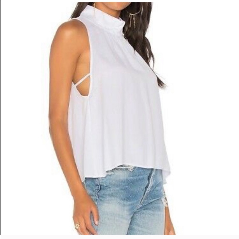 Free People White Mock Top